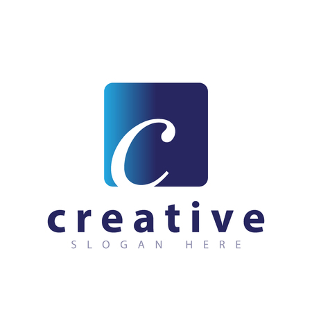 c letter in square icon vector templateのイラスト素材