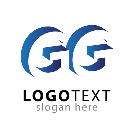 GG initial letter with negative space icon vector templateのイラスト素材