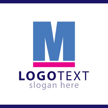 m initial letter logo vector templateのイラスト素材