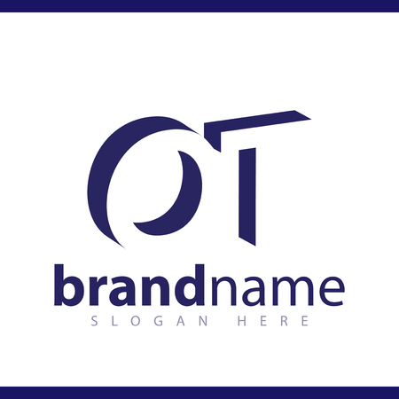 OT initial letter with negative space logo icon vector templateのイラスト素材