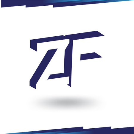 Z F Initial Letter logo in negative space vector templateのイラスト素材