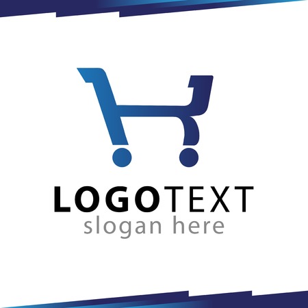 K Letter with shopping cart logo templateのイラスト素材