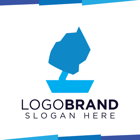 Abstract bonsai tree logo vectorのイラスト素材