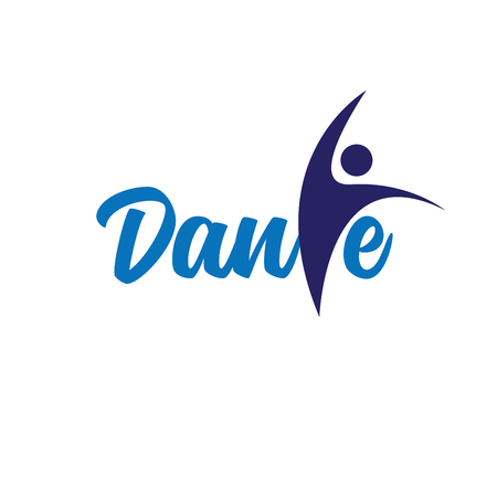 Dance Text with people logotype vectorのイラスト素材