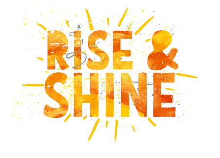 design text phrase illustration Rise and shine seriesのイラスト素材