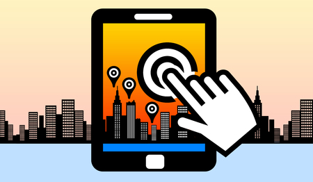 augmented reality illustrationの写真素材