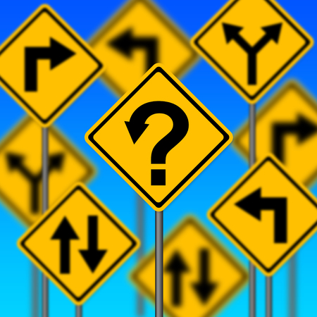 Which way to go illustrationの写真素材