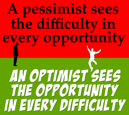 optimism pessimism illustrationの写真素材