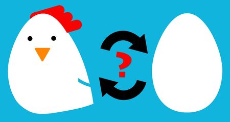 Chicken or egg illustrationの写真素材