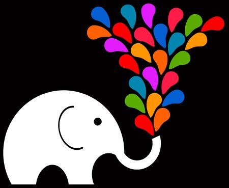 Fun elephant illustrationの写真素材