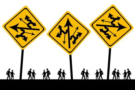 confusing situation illustrationの写真素材