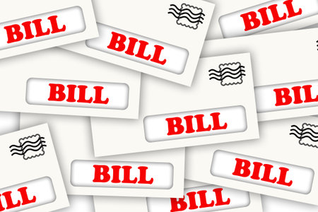 lots of bills illustrationの写真素材