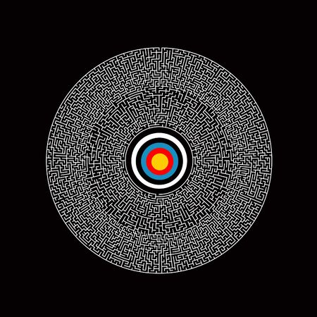 Difficult goal illustrationの写真素材