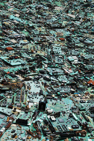 discarded computer parts
