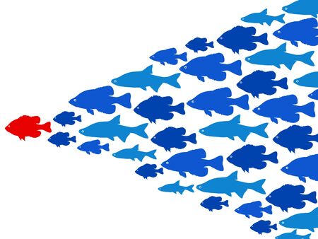 follow the leader illustrationの写真素材