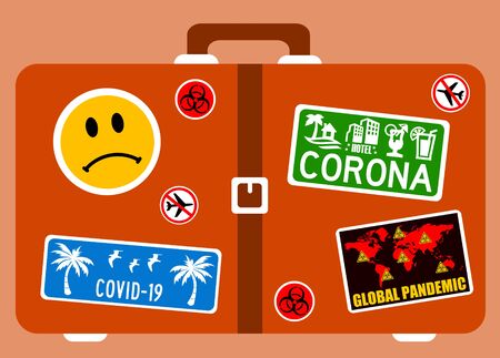 corona travel restrictions illustrationの写真素材
