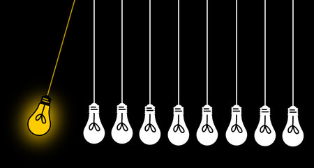 illustration - One bright idea leading to other good ideasの写真素材
