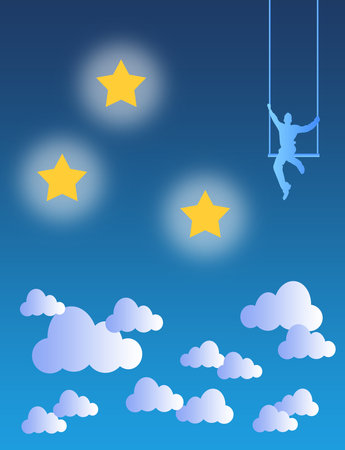 Happy dream illustrationの写真素材