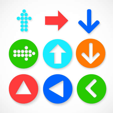 Colorful arrow sign icon set  Modern style のイラスト素材