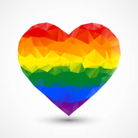 Rainbow heartのイラスト素材