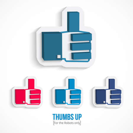 Vector thumbs up stickers icon. Vector Illustrationのイラスト素材