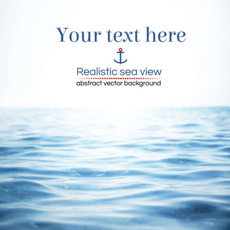 Abstract realistic sea water view. Vector Illustration.のイラスト素材