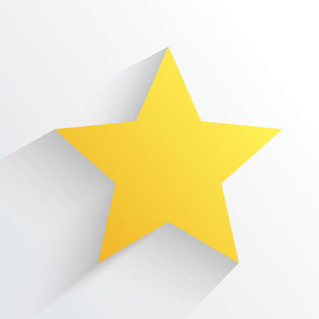 Gold star with shadow. Flat design. Vector illustrationのイラスト素材