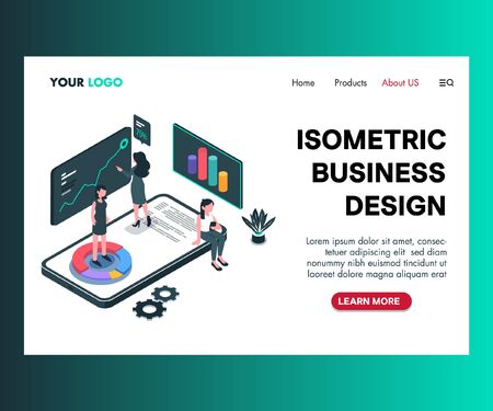 Isometric artwork concept of business designのイラスト素材