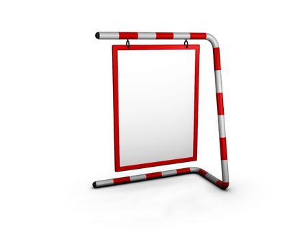 Blank advertising board in red frameの写真素材