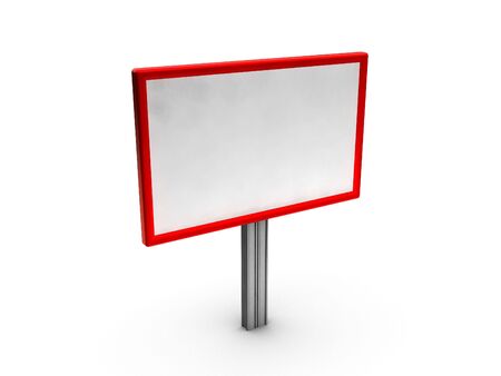 Blank billboard with red frameの写真素材