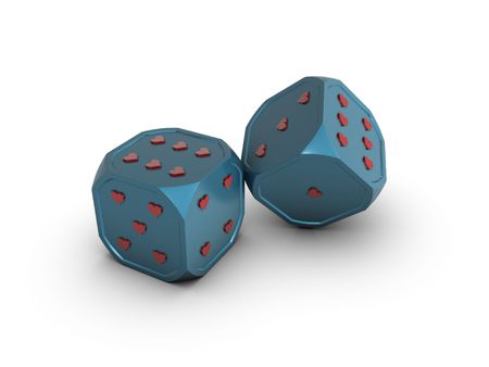 Dice with heartsの写真素材