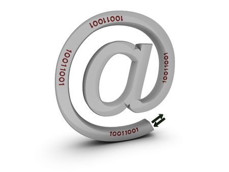 Email sign with bytesの写真素材