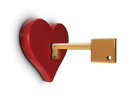 Heart and keyの写真素材
