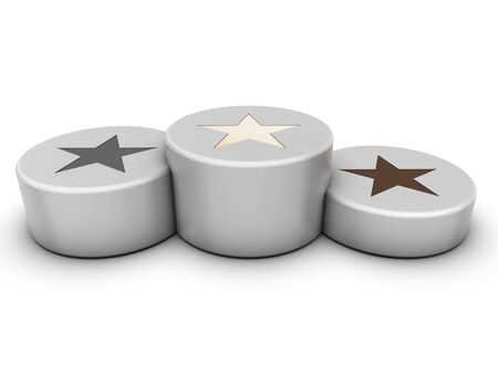 White round podium with starsの写真素材