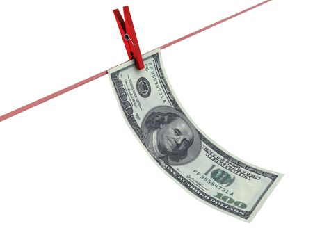 Dollar on windの写真素材