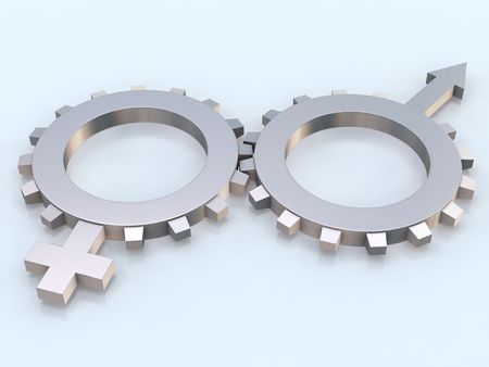 Gears with signsの写真素材