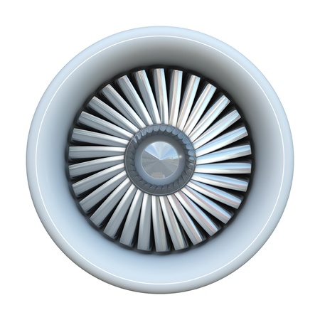 Jet engine isolated on white backgroundの写真素材