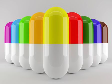 Capsules colorful in groupの写真素材