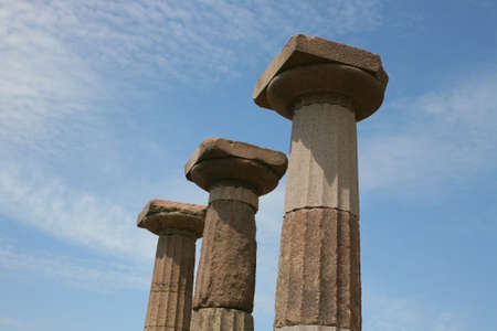 Ancient columns of Athena Temple,Assos,Turkeyの写真素材