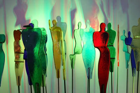 Colorful people who made glass.の写真素材