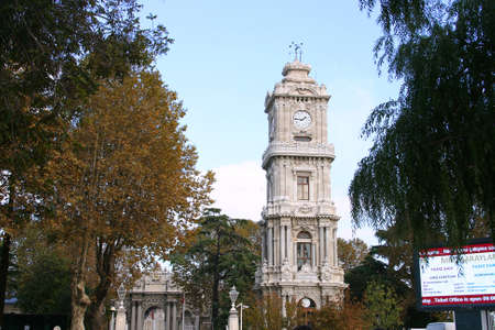 Istanbul,Turkey-October 7,2012:Clock Tower of Dolmabahce Palace のeditorial素材