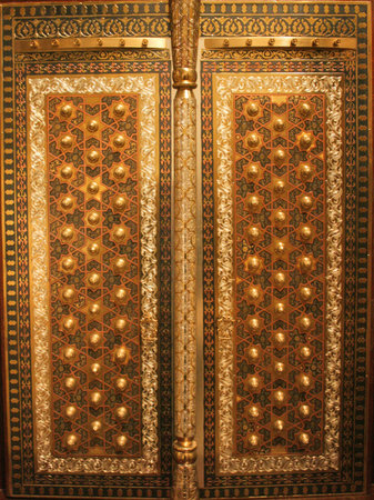 Istanbul,Turkey-March 08,2013:Maquette of Ancient Oriental Bronze Door in Museum of the History of...