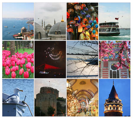 Collage of Istanbul ,Symbols of Cityの写真素材