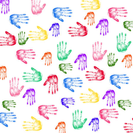 Colorful Hand printsの写真素材