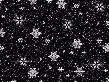 Snowflakes on Black Backgroundの写真素材