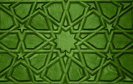 Old Wooden Door Detail -Green Versionの写真素材