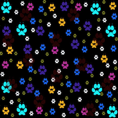 Colorful pawprints seamless patternの写真素材