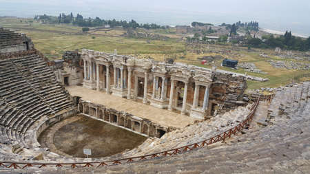 Theater of Hierapolis Ancient City in Pamukkale, Denizli, Turkeyの写真素材