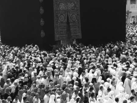 A close shot of holly Kaaba in Mecca, Saudi Arabiaのeditorial素材