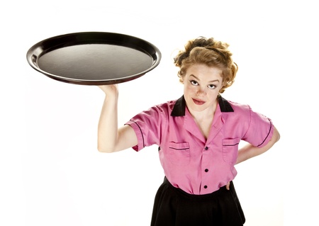 Vintage Style Waitress or Serverの写真素材